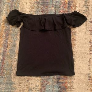 Black off-the-shoulder top